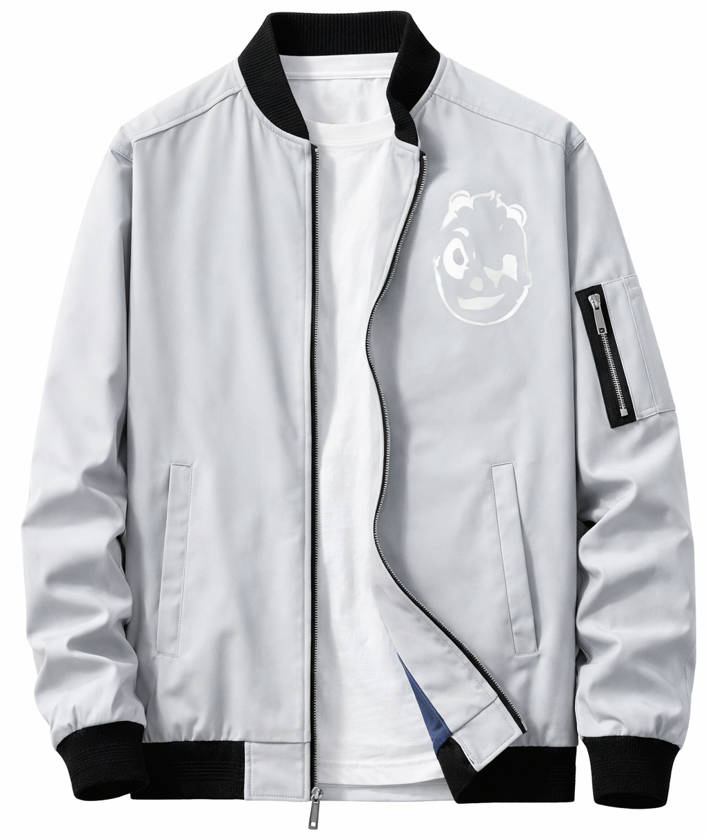 Light Gray Bomber Jacket